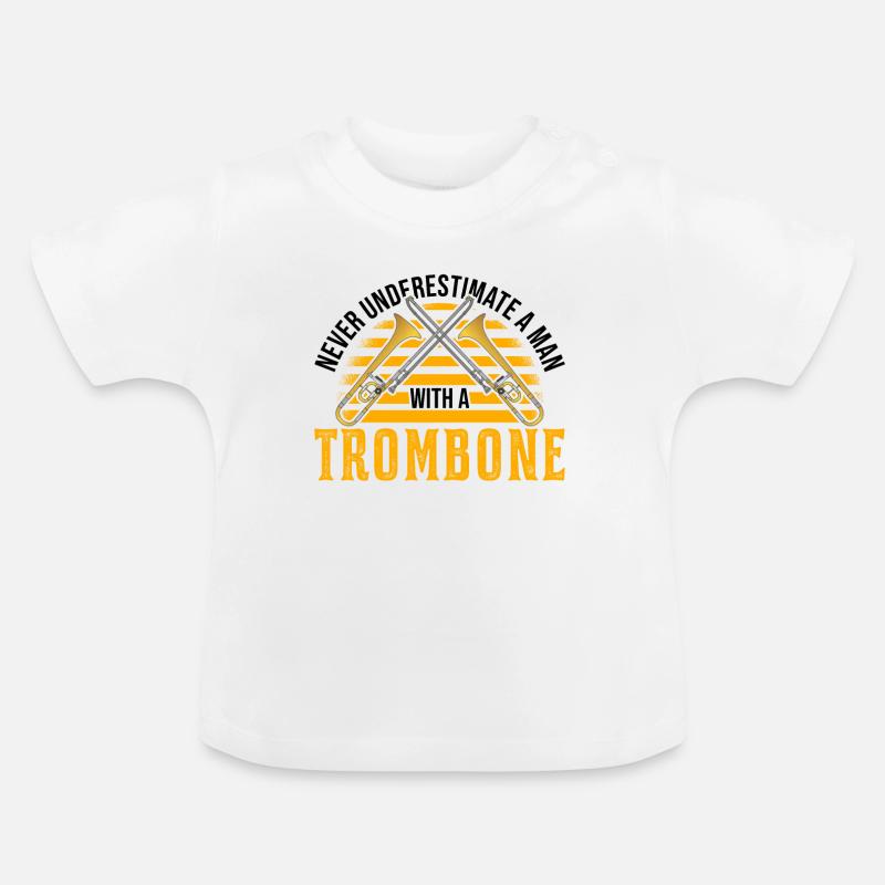 Trombone Man Trombone Player Tromboniste - T-shirt bio col rond Bébé - blanc