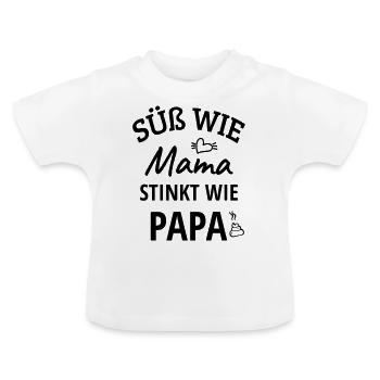 Lustige Babysprüche lustig Mama Papa Baby Eltern - Baby Bio-T-Shirt mit Rundhals - Weiß - Vorne