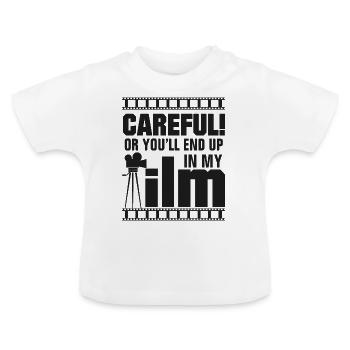 Cinéaste - T-shirt bio col rond Bébé - blanc - Devant