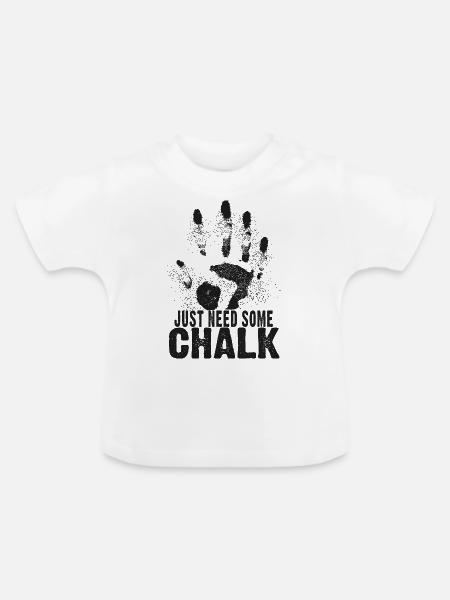 Kreide Bouldern - Baby Bio-T-Shirt mit Rundhals - Weiß