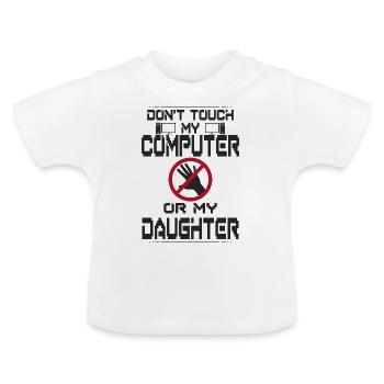 Computer Daughter - Baby Organic T-Shirt with Round Neck - white - Front