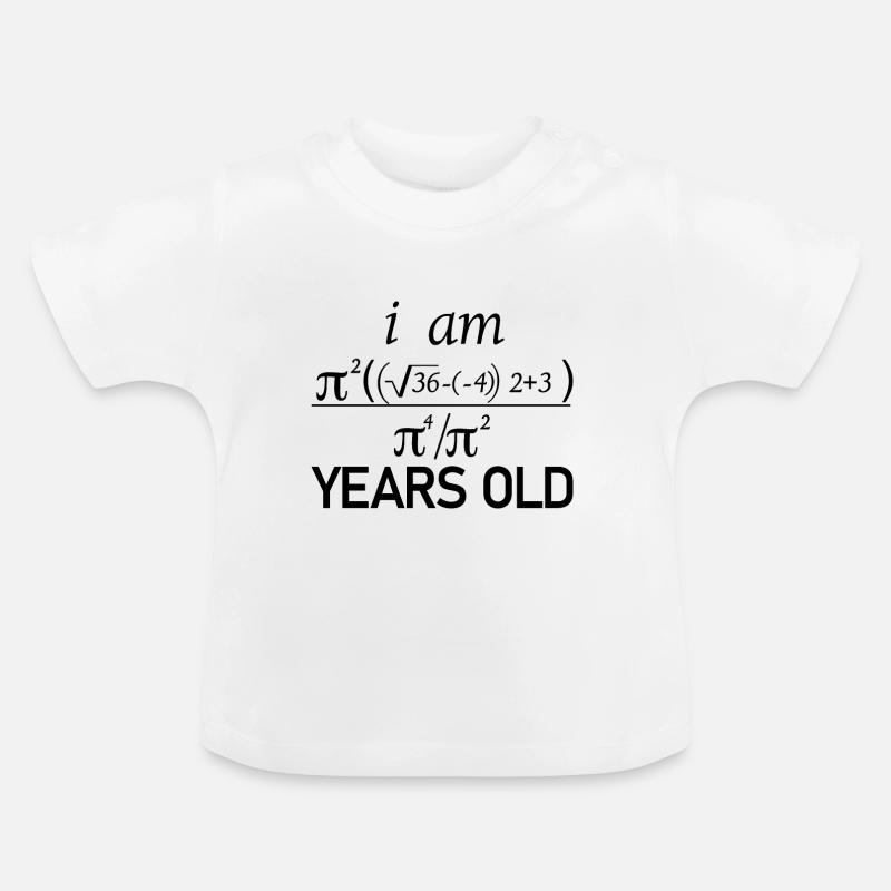 Mathe Altersformel - Baby Bio-T-Shirt mit Rundhals - Weiß