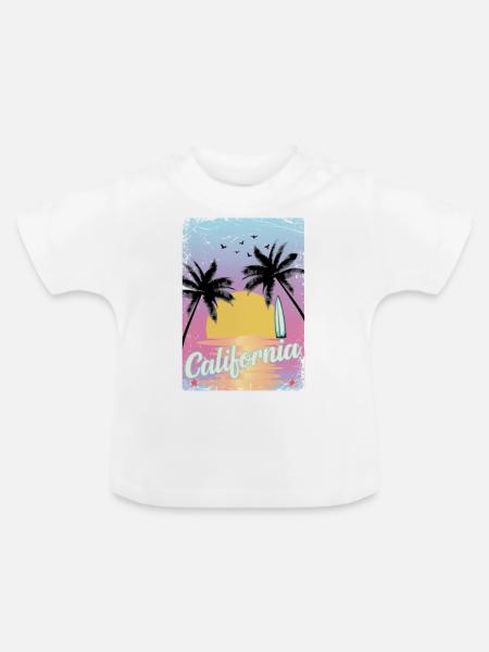 California - Baby Bio-T-Shirt mit Rundhals - Weiß