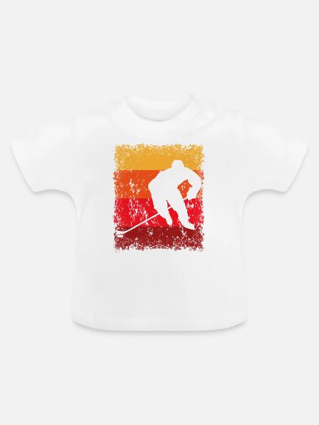 Eishockeyspieler - Baby Bio-T-Shirt mit Rundhals - Weiß