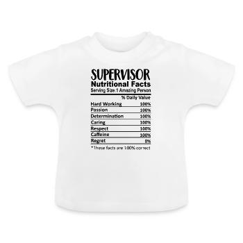 Supervisor Nährwertangaben Lustig - Baby Bio-T-Shirt mit Rundhals - Weiß - Vorne