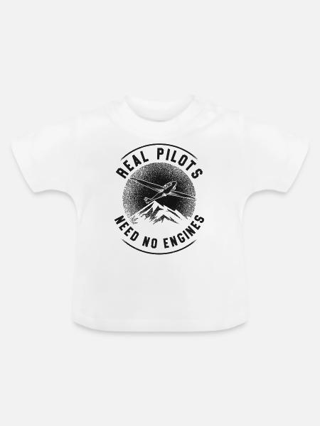 Airplane Pilot Glider Plane - Baby Bio-T-Shirt mit Rundhals - Weiß