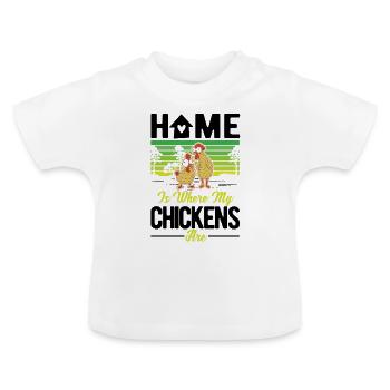Poulets Accueil Poulet Poulet Poulet - T-shirt bio col rond Bébé - blanc - Devant