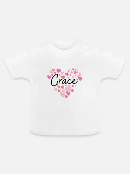 Ich liebe Grace - Baby Bio-T-Shirt mit Rundhals - Weiß