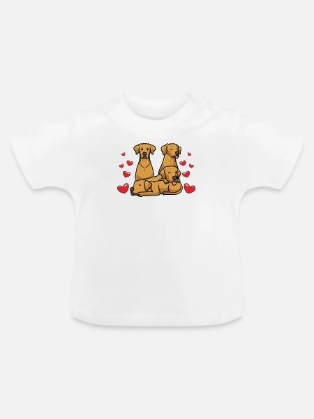Rhodesian Ridgeback Hund - Baby Bio-T-Shirt mit Rundhals - Weiß