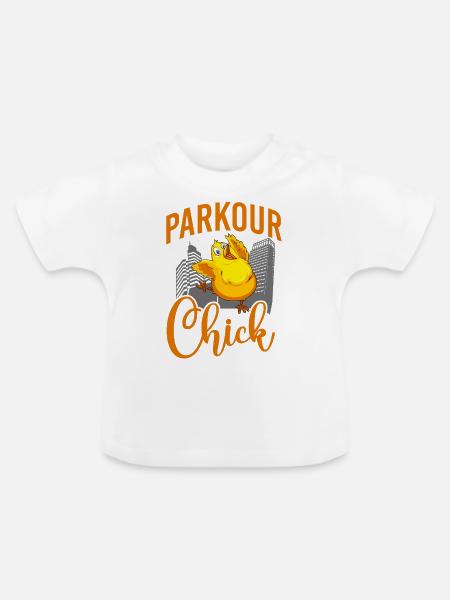 Parkour Free Running Traceur - Baby Bio-T-Shirt mit Rundhals - Weiß