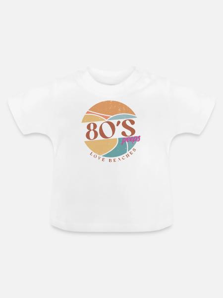 80er - Baby Bio-T-Shirt mit Rundhals - Weiß