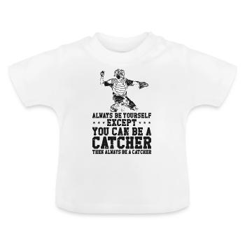 Baseball Fan Catcher Vintage - Baby Bio-T-Shirt mit Rundhals - Weiß - Vorne