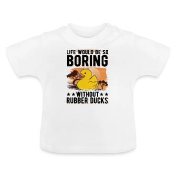 Canard en caoutchouc Cadeau Canard Grinçant Canard Bain Canard - T-shirt bio col rond Bébé - blanc - Devant