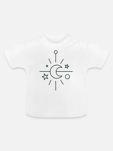 BOHO Zentrale Mondsichel - Baby Bio-T-Shirt mit Rundhals - Weiß