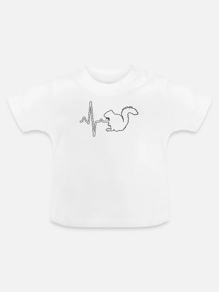 Eichhörnchen Herzschlag - Baby Bio-T-Shirt mit Rundhals - Weiß