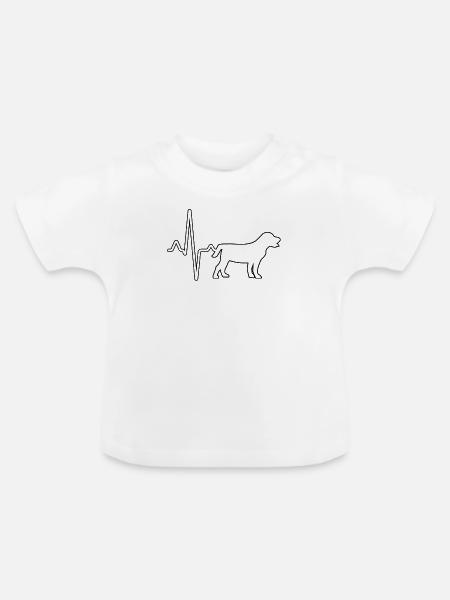 Hund Herzschlag - Baby Bio-T-Shirt mit Rundhals - Weiß
