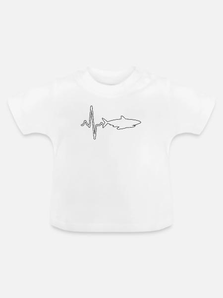 Hai Herzschlag - Baby Bio-T-Shirt mit Rundhals - Weiß