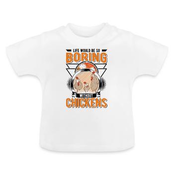 Chicken Gift Farmer Chicken Coop - Baby Organic T-Shirt with Round Neck - white - Front