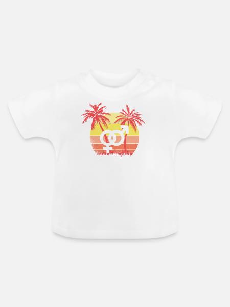 Weibliche männliche Liebesymbol Sommer - Baby Bio-T-Shirt mit Rundhals - Weiß