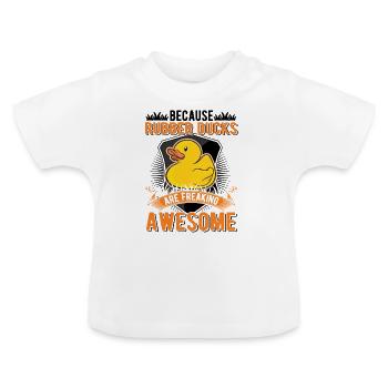 Cadeau Canard en caoutchoucQuietscheente Canard de bain - T-shirt bio col rond Bébé - blanc - Devant