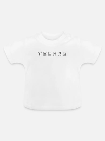 Techno - Baby Bio-T-Shirt mit Rundhals - Weiß