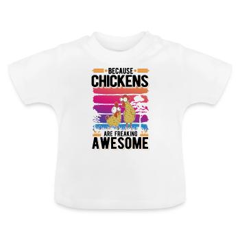 Chicken Farmer Chicken Coop - Baby Organic T-Shirt with Round Neck - white - Front