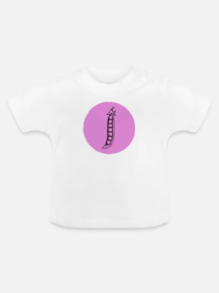 Erbsen - Baby Bio-T-Shirt mit Rundhals - Weiß