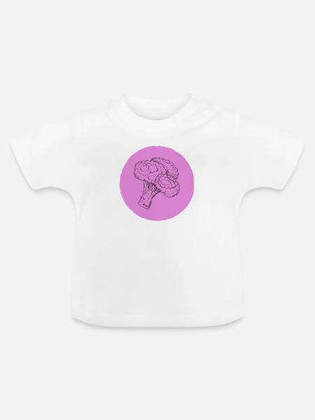 Brokkoli - Baby Bio-T-Shirt mit Rundhals - Weiß