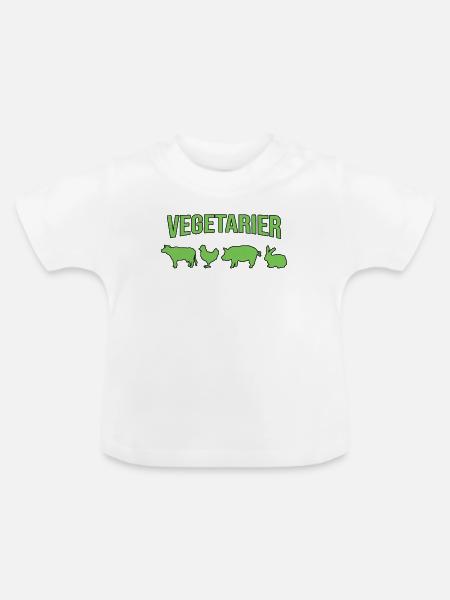 Vegetarier - Baby Bio-T-Shirt mit Rundhals - Weiß