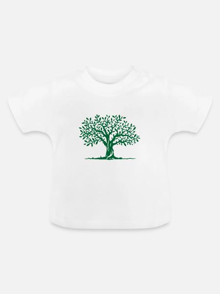 Baum - Baby Bio-T-Shirt mit Rundhals - Weiß