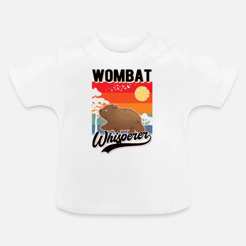Wombat Flüsterer Wombat Whisperer - Baby Bio-T-Shirt mit Rundhals - Weiß