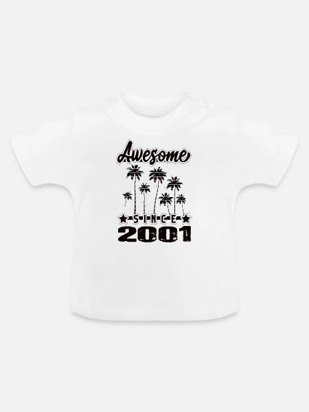 Awesome Since 2001 - Baby Bio-T-Shirt mit Rundhals - Weiß