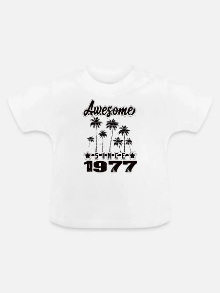 Awesome Since 1977 - Baby Bio-T-Shirt mit Rundhals - Weiß