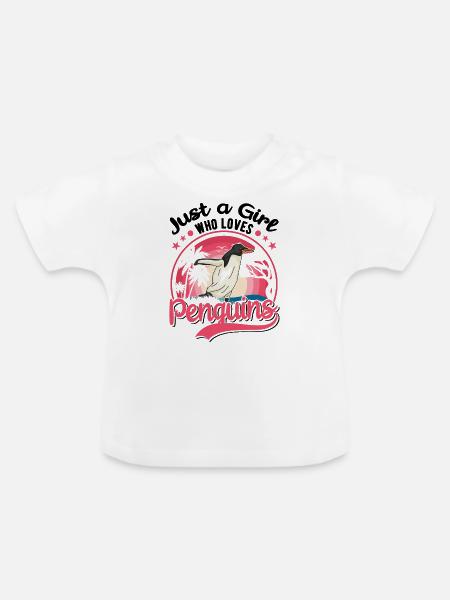 Pinguin Mädchen Penguin - Baby Bio-T-Shirt mit Rundhals - Weiß