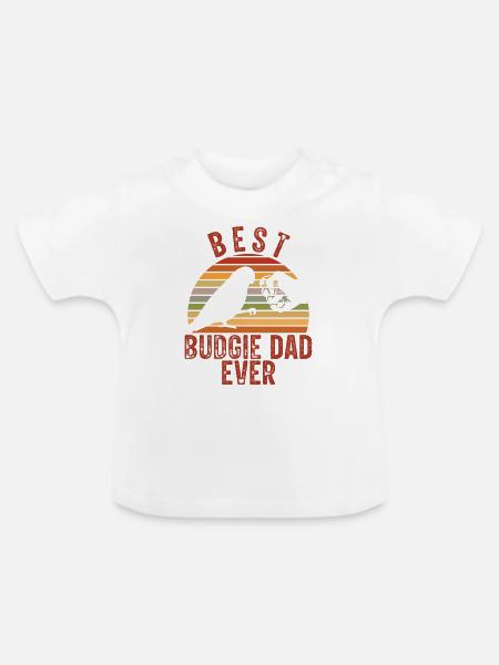 Bester Wellensittich-vater Aller Zeiten - Baby Bio-T-Shirt mit Rundhals - Weiß