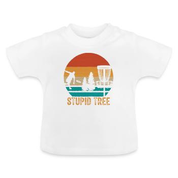 Stupide arbre-disc-golf-vendanges-crucial - T-shirt bio col rond Bébé - blanc - Devant