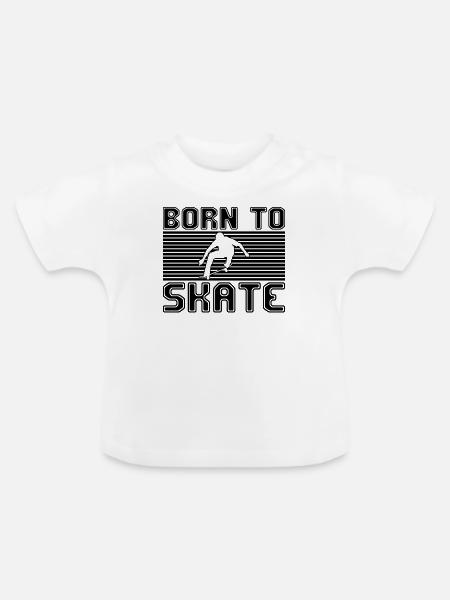 skaten - Baby Bio-T-Shirt mit Rundhals - Weiß