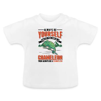 Chameleon Gift Chameleon - Baby Organic T-Shirt with Round Neck - white - Front