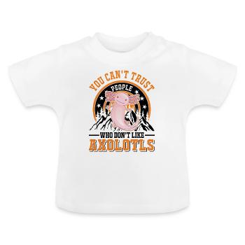 Axolotl Gift Tail Lurch - Baby Organic T-Shirt with Round Neck - white - Front