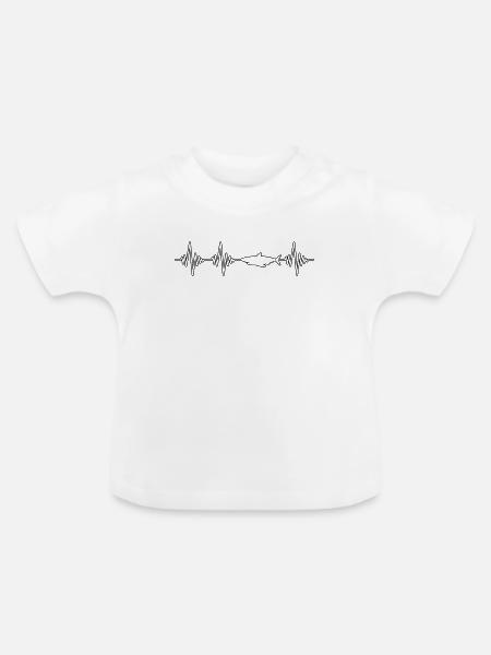 Hai Herzschlag - Baby Bio-T-Shirt mit Rundhals - Weiß