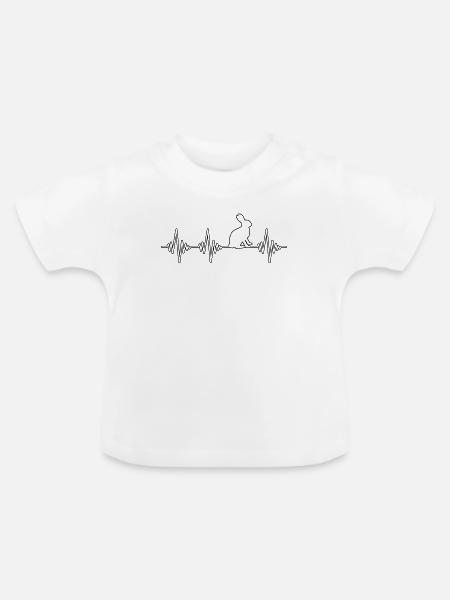 Hase Herzschlag - Baby Bio-T-Shirt mit Rundhals - Weiß
