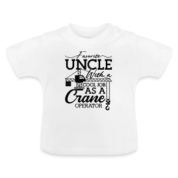 Grutier Ouvrier de la construction Grue Travail Idée cadeau - T-shirt bio col rond Bébé - blanc - Devant
