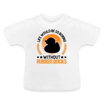 Canard en caoutchouc Cadeau Canard Grinçant Canard Bain Canard - T-shirt bio col rond Bébé - blanc - Devant