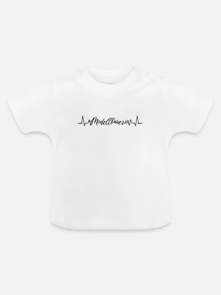 Technischer Herzschlag Modellbauerin - Baby Bio-T-Shirt mit Rundhals - Weiß