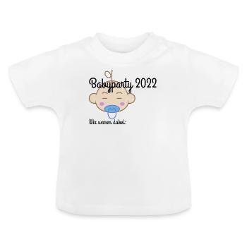Babyparty 2022 Baby Junge Gästebuch Baby Party - Baby Bio-T-Shirt mit Rundhals - Weiß - Vorne