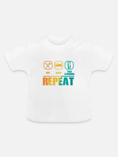 Tree Climbing - Baby Bio-T-Shirt mit Rundhals - Weiß