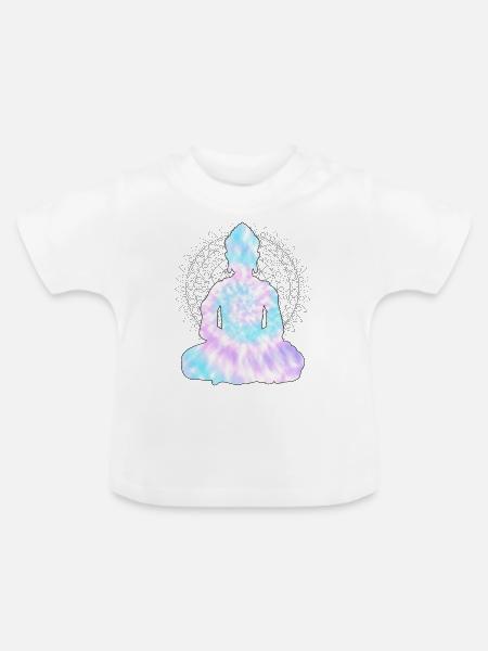Buddha TieDye - Baby Bio-T-Shirt mit Rundhals - Weiß