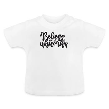 Croyance en la licorne Licorne - T-shirt bio col rond Bébé - blanc - Devant