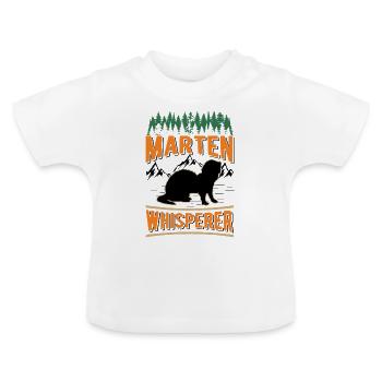 Marder Flüsterer Baummarder - Baby Bio-T-Shirt mit Rundhals - Weiß - Vorne