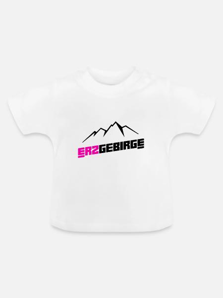 Erzgebirge Wandern Berg - Baby Bio-T-Shirt mit Rundhals - Weiß